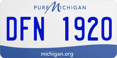 MI license plate DFN1920