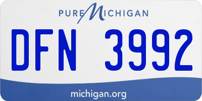 MI license plate DFN3992