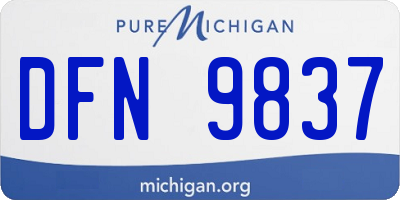 MI license plate DFN9837