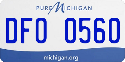MI license plate DFO0560