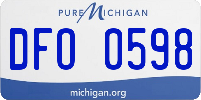 MI license plate DFO0598