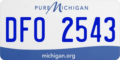 MI license plate DFO2543