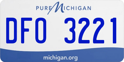 MI license plate DFO3221