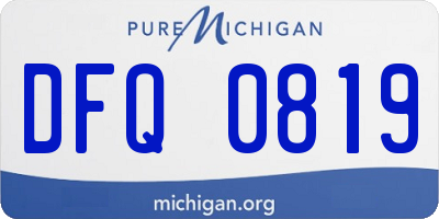 MI license plate DFQ0819