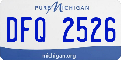 MI license plate DFQ2526