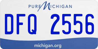MI license plate DFQ2556