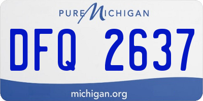 MI license plate DFQ2637