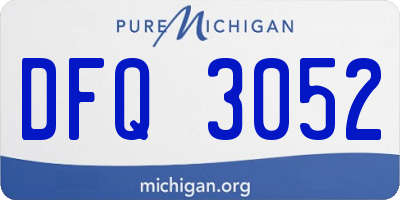 MI license plate DFQ3052