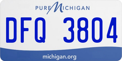 MI license plate DFQ3804