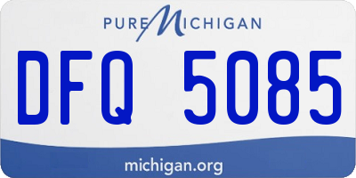 MI license plate DFQ5085