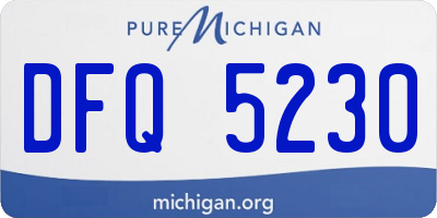 MI license plate DFQ5230