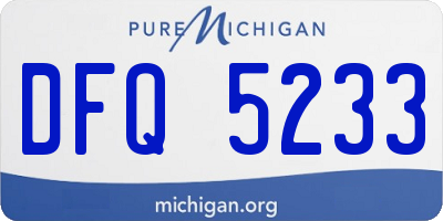 MI license plate DFQ5233