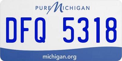 MI license plate DFQ5318