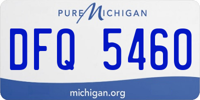 MI license plate DFQ5460
