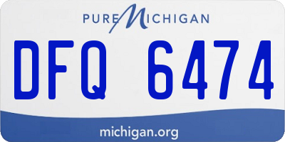 MI license plate DFQ6474