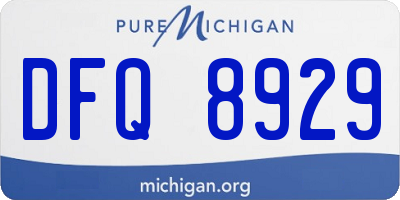 MI license plate DFQ8929