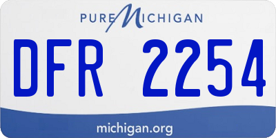 MI license plate DFR2254