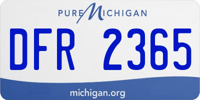MI license plate DFR2365