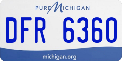 MI license plate DFR6360