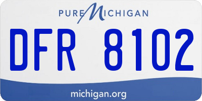 MI license plate DFR8102
