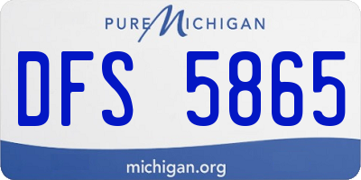 MI license plate DFS5865