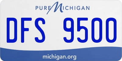 MI license plate DFS9500