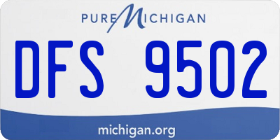MI license plate DFS9502