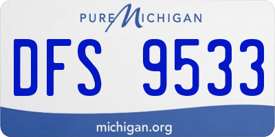 MI license plate DFS9533