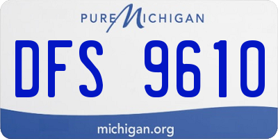 MI license plate DFS9610