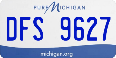 MI license plate DFS9627