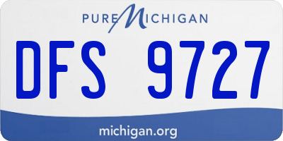 MI license plate DFS9727