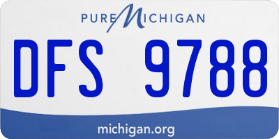 MI license plate DFS9788