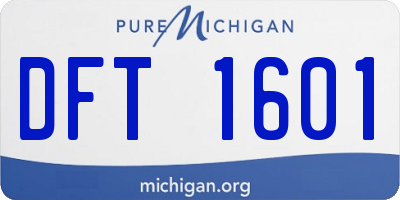 MI license plate DFT1601
