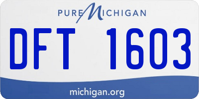 MI license plate DFT1603