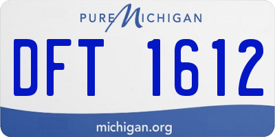 MI license plate DFT1612