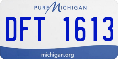 MI license plate DFT1613