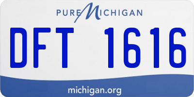 MI license plate DFT1616