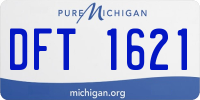MI license plate DFT1621