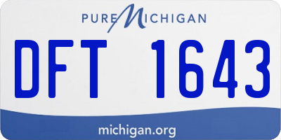 MI license plate DFT1643