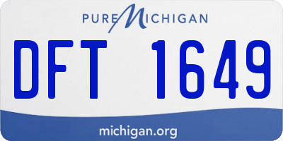 MI license plate DFT1649