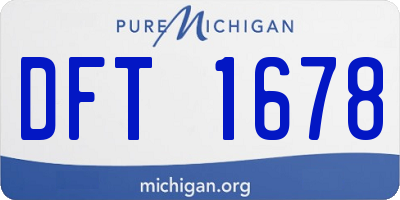 MI license plate DFT1678
