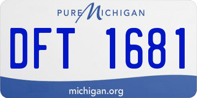 MI license plate DFT1681