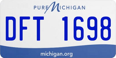 MI license plate DFT1698