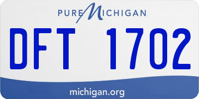 MI license plate DFT1702