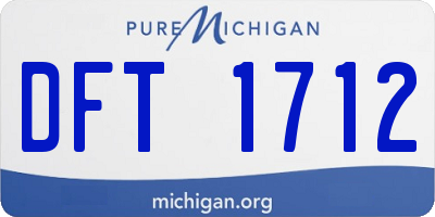 MI license plate DFT1712