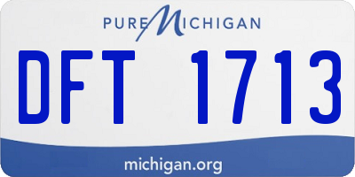 MI license plate DFT1713