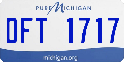 MI license plate DFT1717