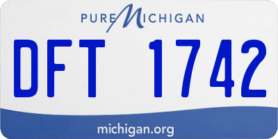 MI license plate DFT1742