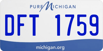 MI license plate DFT1759