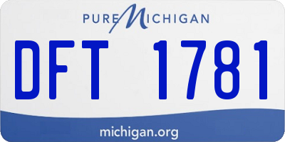 MI license plate DFT1781
